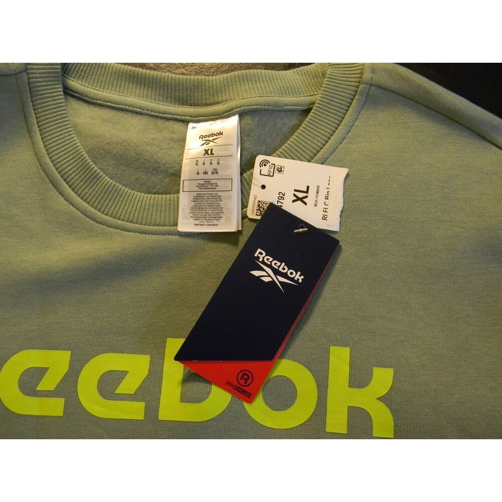 Reebok Spellout Logo Sweatshirt Mens Sz XL Green NWT - Picture 5 of 5